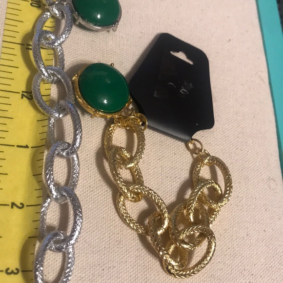 Vintage Green Bauble Silver/Gold Tone Bracelet - Picture 10 of 16